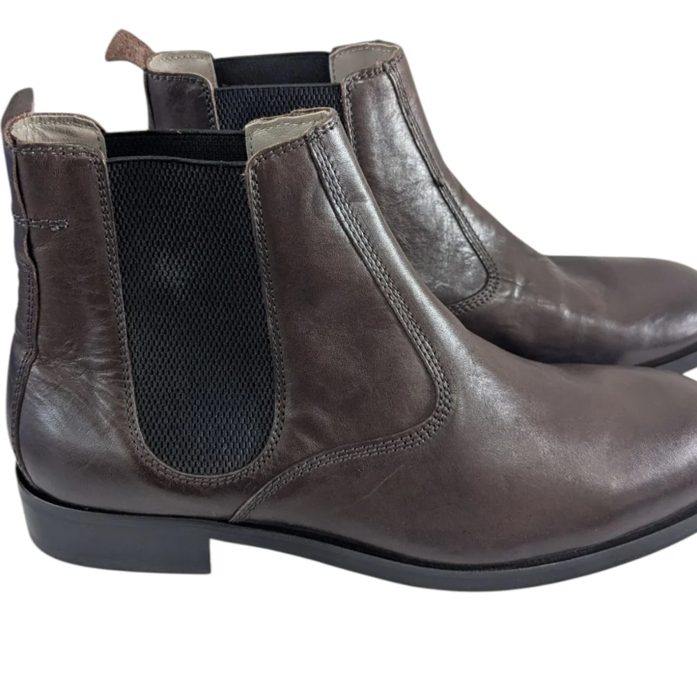 NEW ...Allsaints Men's Gus Leather  Chelsea Brown Boots -.. Size 12